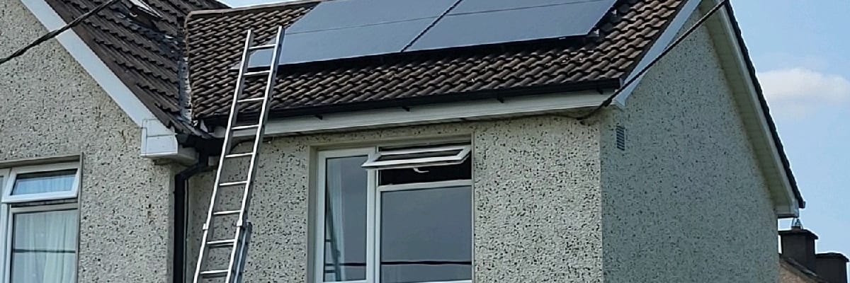 12-panel South West - East - West -facing solar PV system on a house in Dublin, Ireland