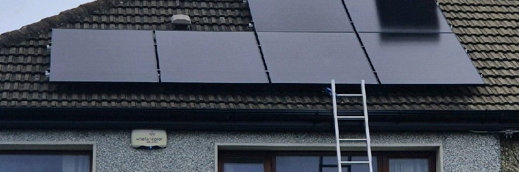 10-panel southwest- northwest-facing solar PV system on a semi-detached house in Dublin, Ireland