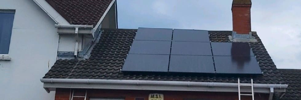 13-panel east- west-facing solar PV system on a semi-detached house in Dublin, Ireland