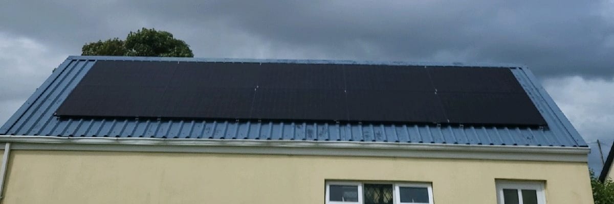 18-panel south-east-facing solar PV system on a standalone house in Mayo, Ireland