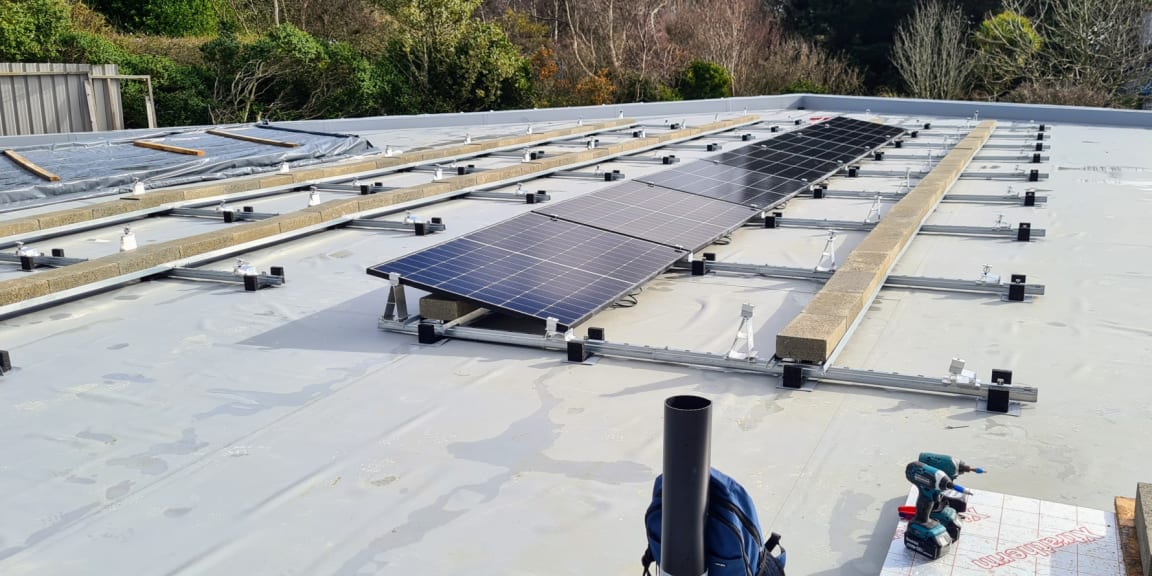 Solar on a flat roof sale