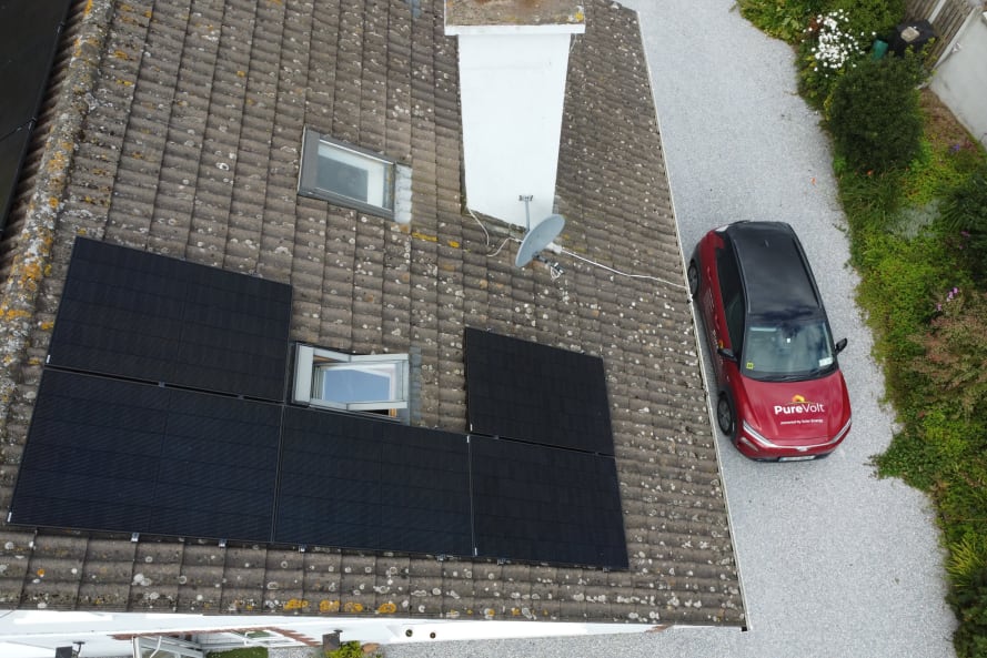 Solar panels on Irish home