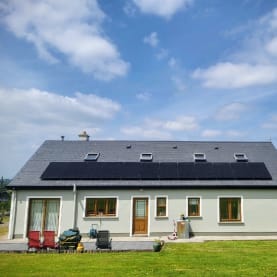 Solar panels on an Irish bungalow