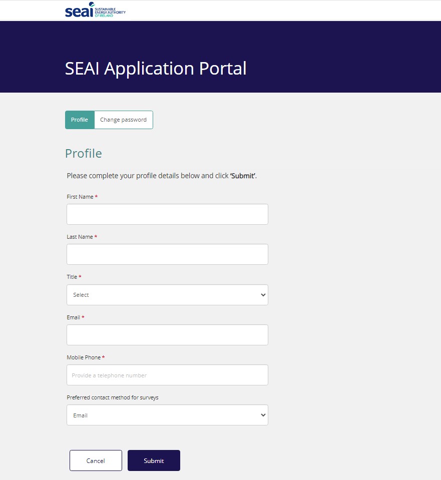 image of SEAI application portal