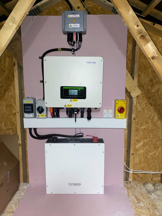 Solar Inverter and Battery combo in an attic Ireland