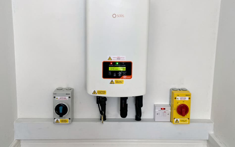 Solar inverter on wall